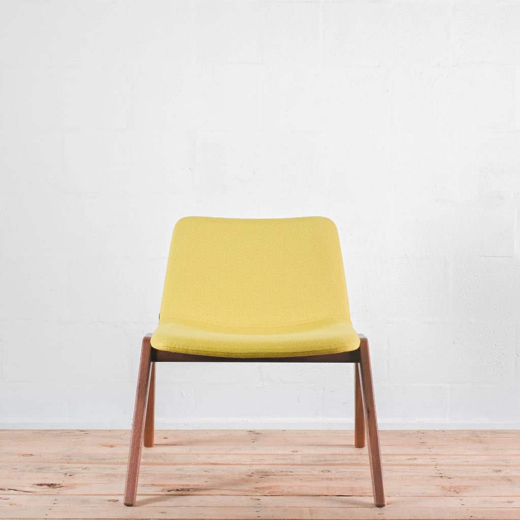 NaughtOne Viv Lounge Chair, Walnut Frame, Comet Yellow Fabric