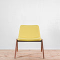 NaughtOne Viv Lounge Chair, Walnut Frame, Comet Yellow Fabric