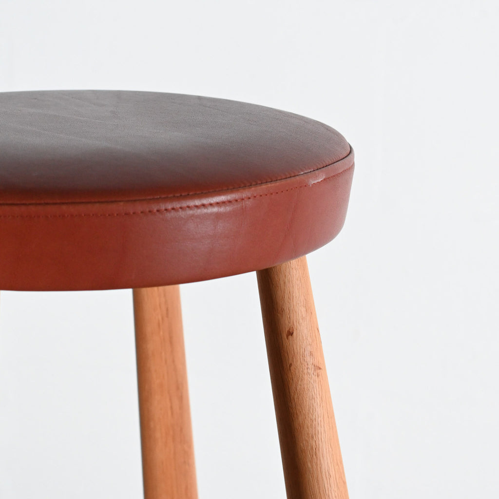 Carl Hansen CH56 76cm High Bar Chair - Brown Leather | Re-Lived