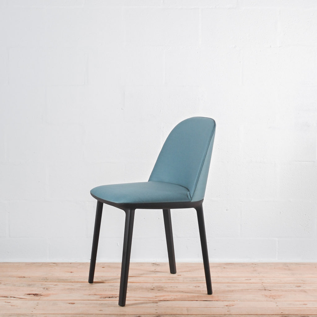 Vitra Softshell Side Chair 4 Leg Base in Blue Fabric | Re-Lived