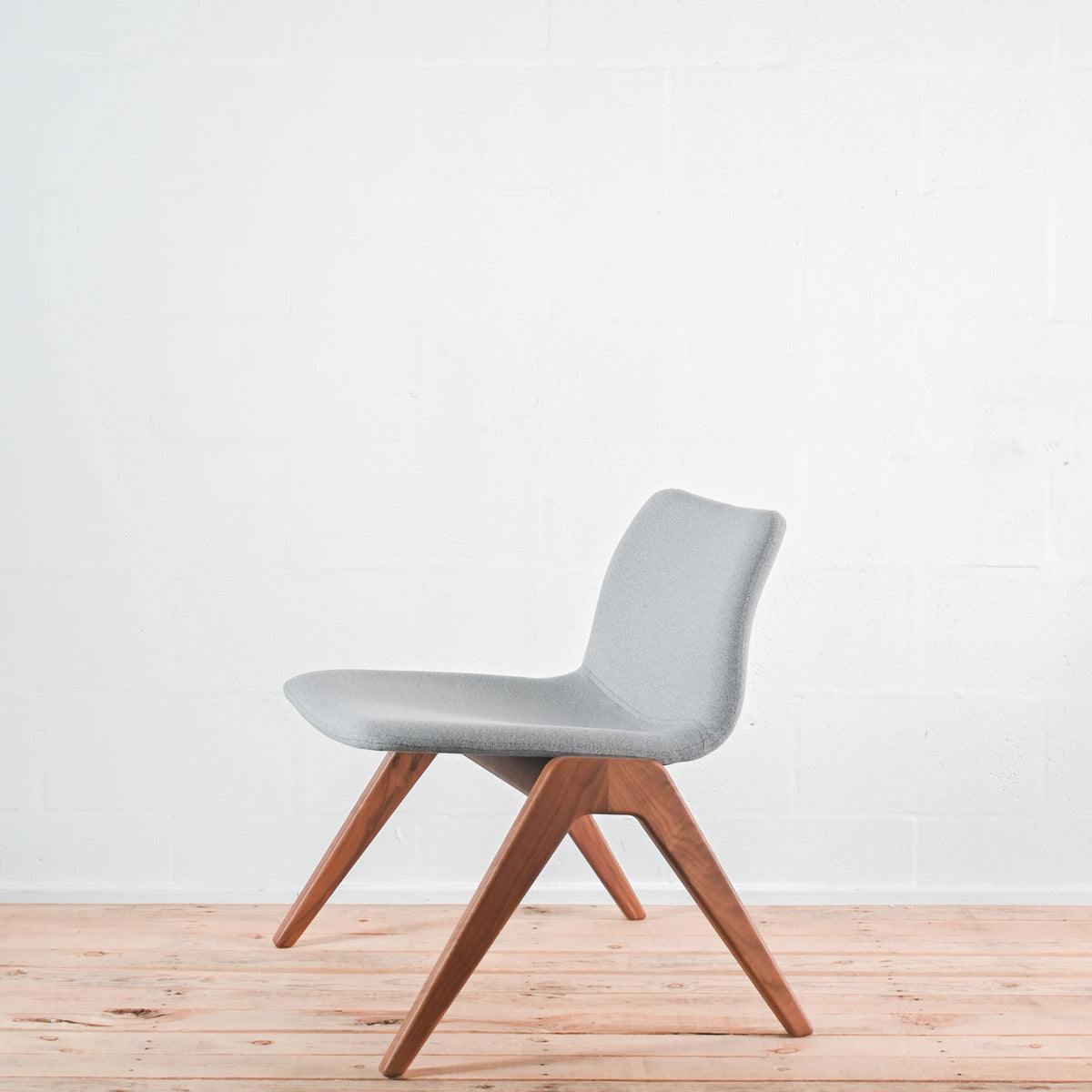 NaughtOne Viv Lounge Chair, Walnut Frame, Quill Fabric