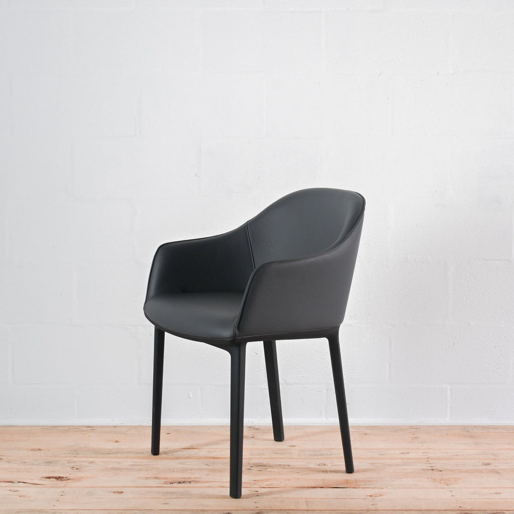 Vitra Softshell Armchair 4 Leg Base in Leather | Re-Lived