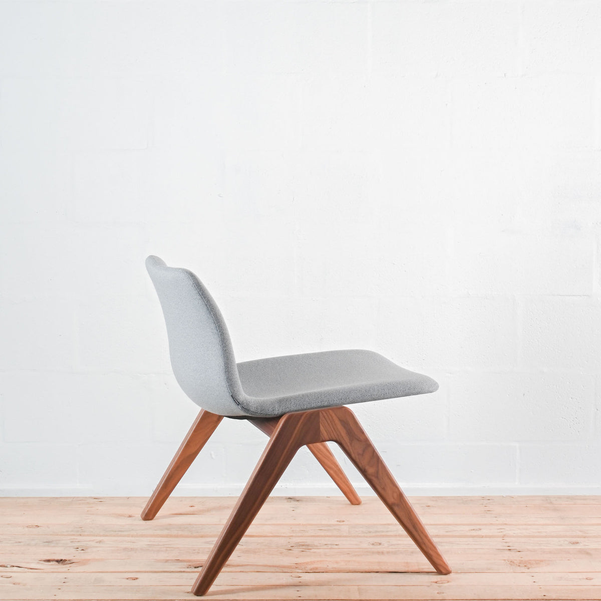 NaughtOne Viv Lounge Chair, Walnut Frame, Quill Fabric