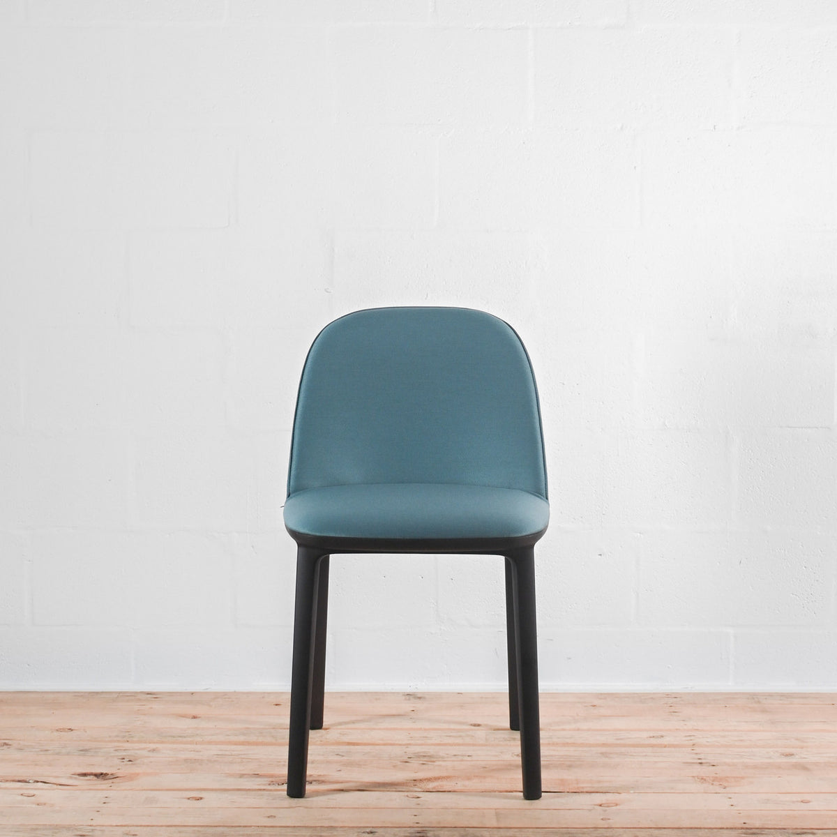 Vitra Softshell Side Chair 4 Leg Base in Blue Fabric | Re-Lived
